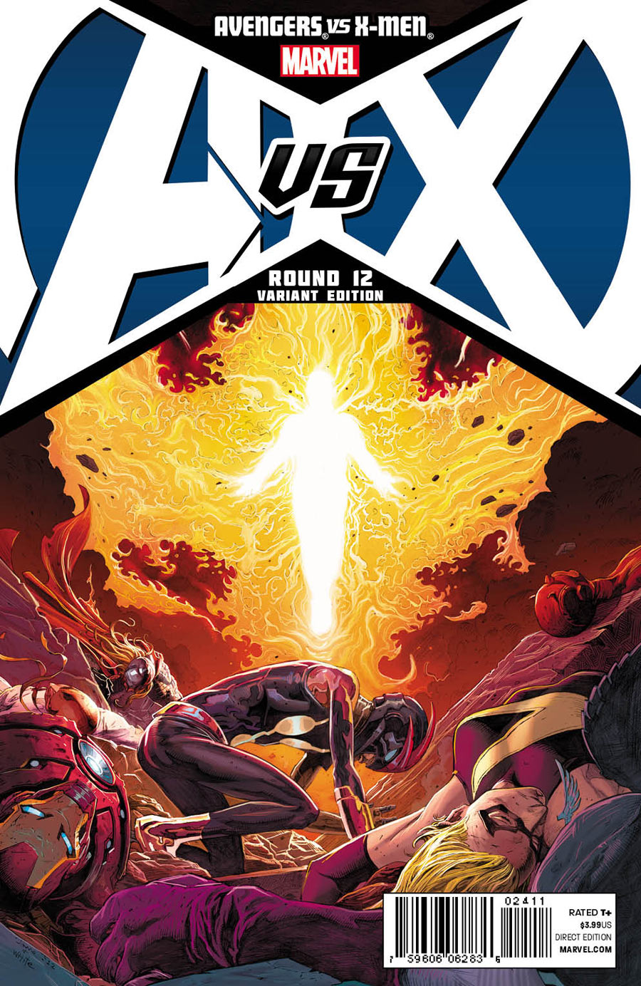 AVENGERS VS X-MEN 12. I don't know…that looks like a dude Phoenix to me. And so again I say, if that turns out not to be Hope I will be SUPER pleased.