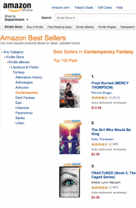 Amazon Contemp Fantasy Best Seller